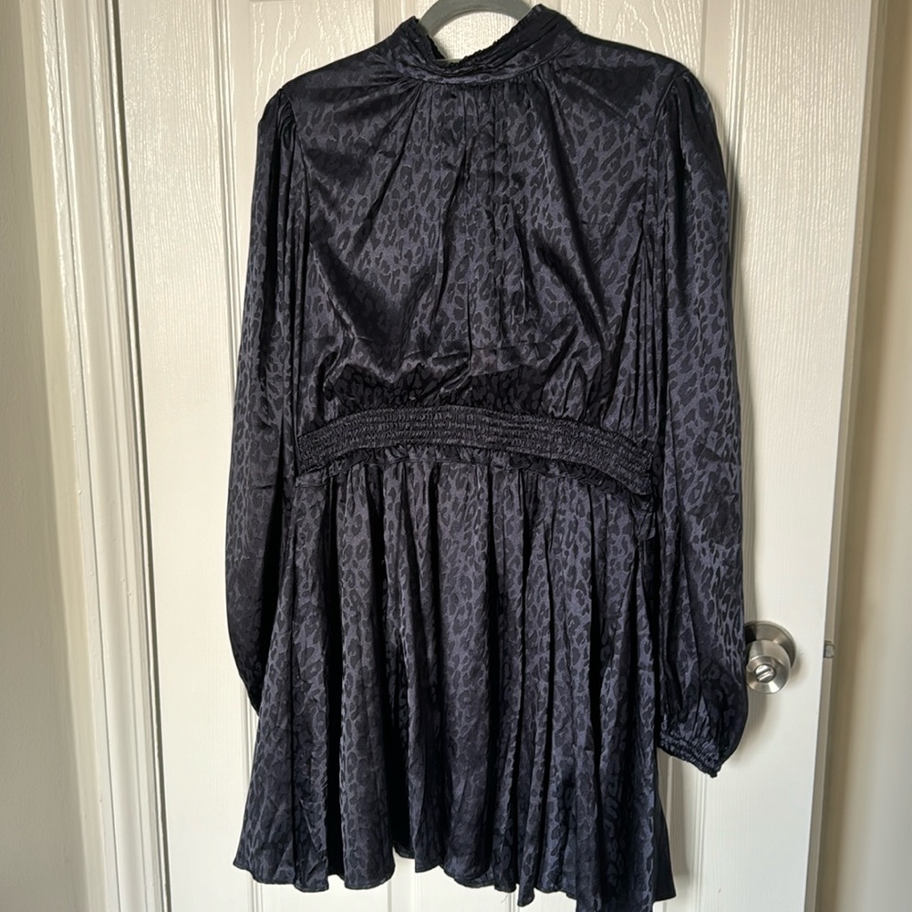 Aqua Silk Leopard Print dress